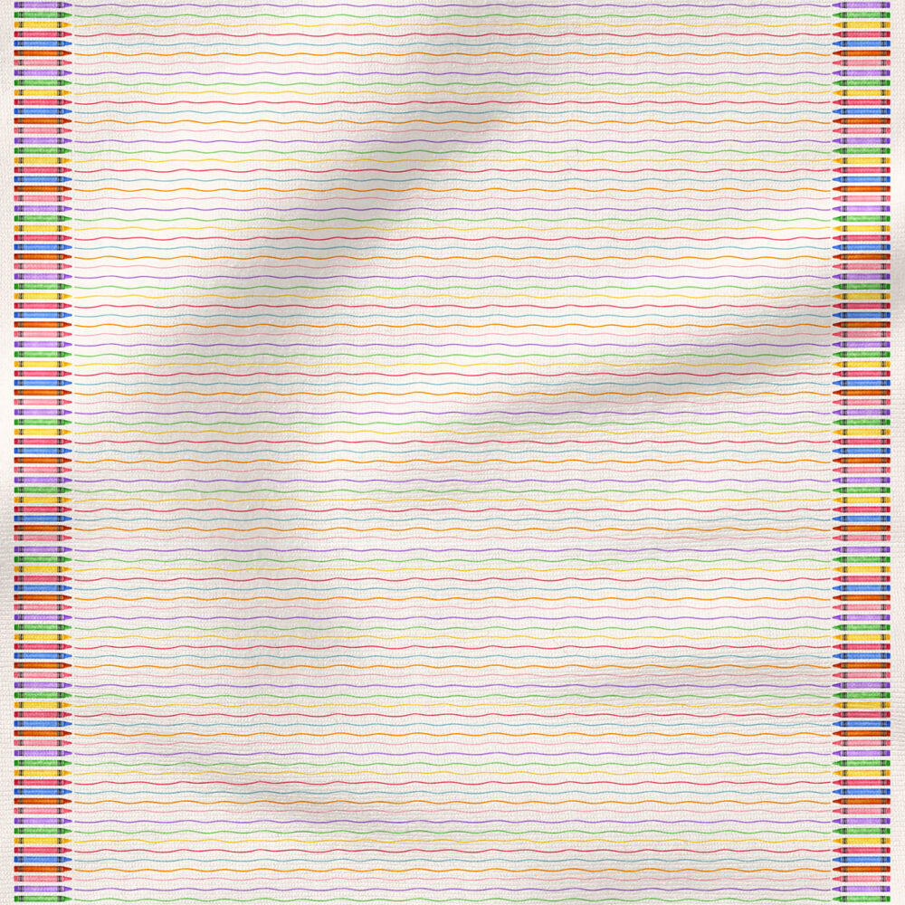 Crayon Stripe (double border) | Seasonal, Children, Border Prints Fabric Design | Krystal Winn Design